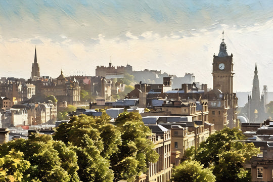 The Scenic Railway art print of Edinburgh as view from Calton Hill.