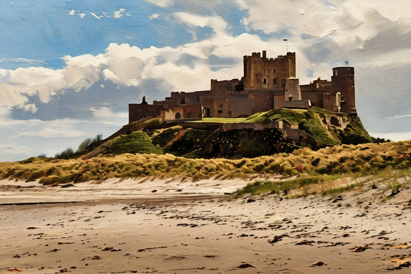 The Scenic Railways artwork of Bamburgh Castle, Northumberland