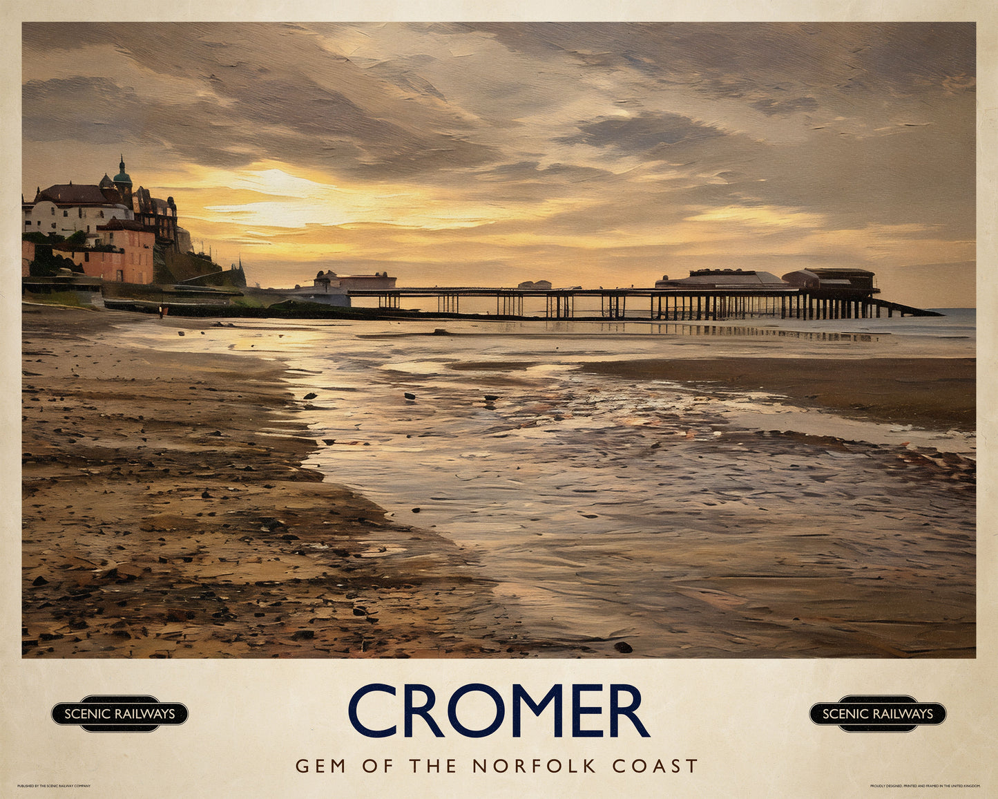 Vintage travel poster- Cromer, Norfolk - Scenic Railways
