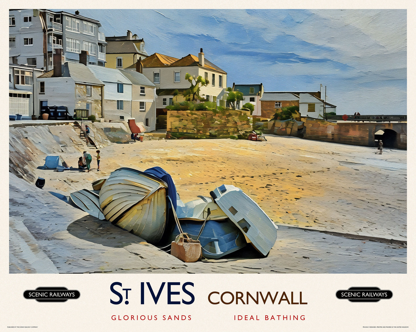 Vintage travel poster- St. Ives, Cornwall - Scenic Railways