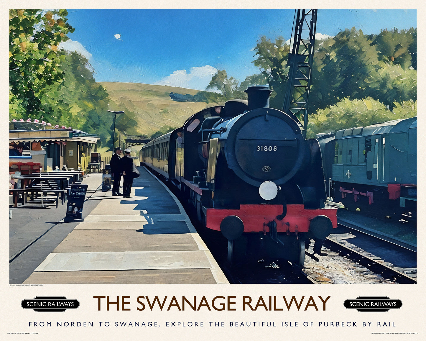 Vintage travel poster- The Swanage Railway - Scenic Railways