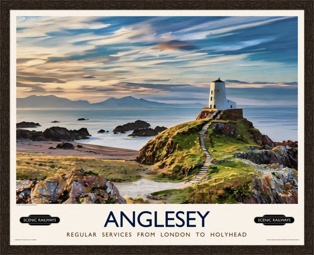 Vintage travel poster- Anglesey, Wales - Scenic Railways