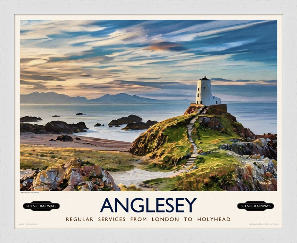 Vintage travel poster- Anglesey, Wales - Scenic Railways