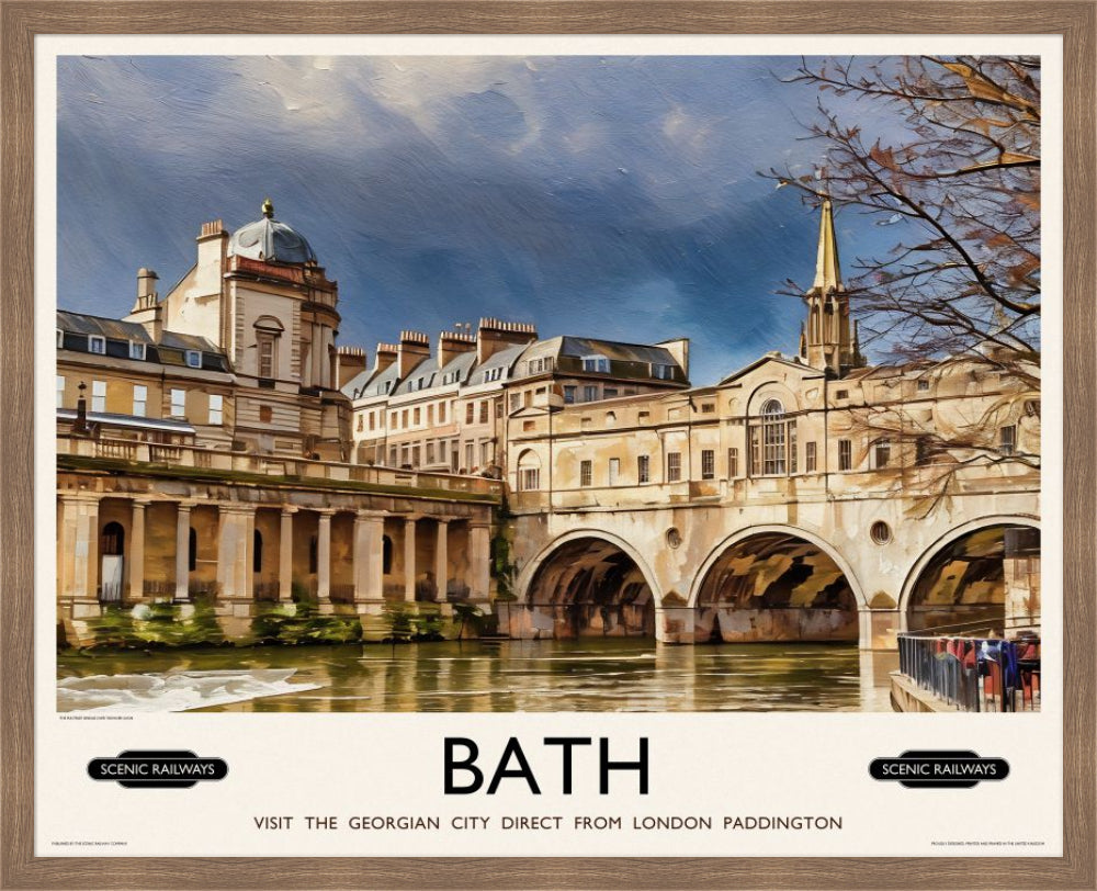 Vintage travel poster- Bath, Somerset - Scenic Railways