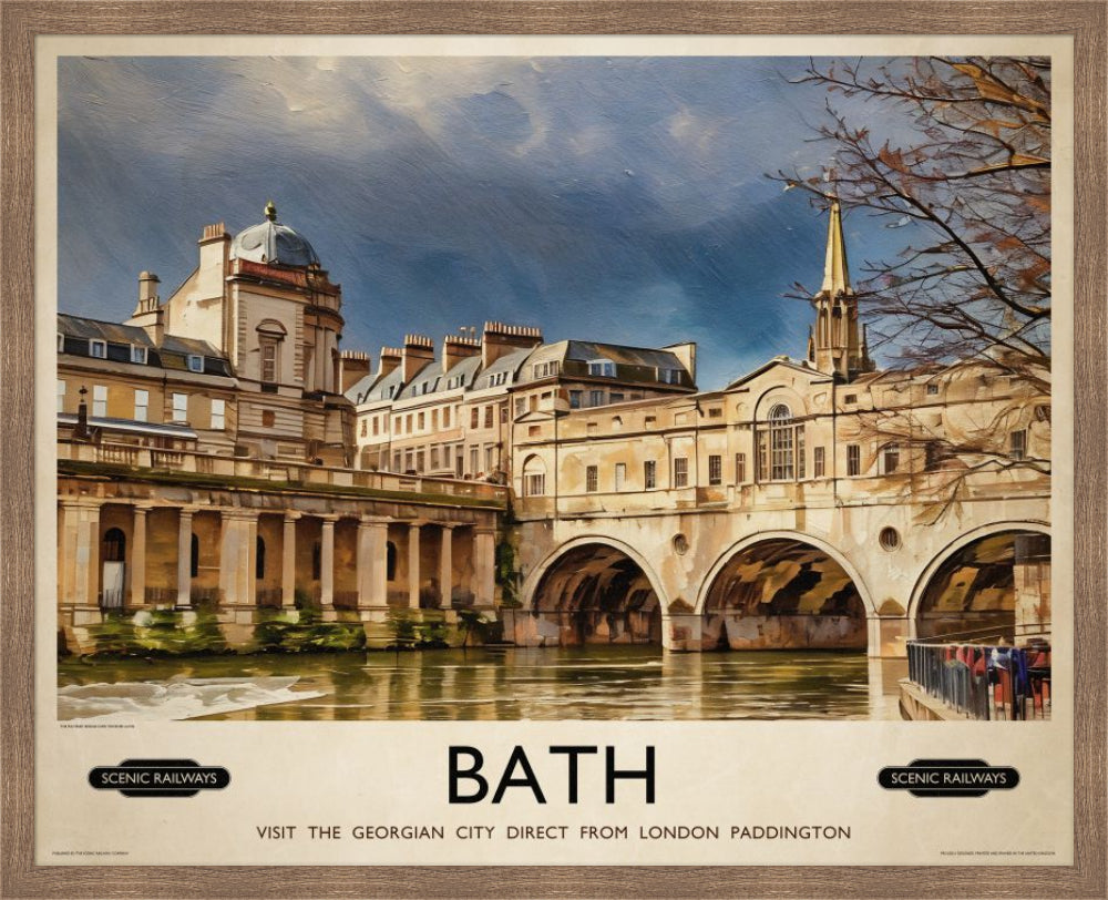 Vintage travel poster- Bath, Somerset - Scenic Railways
