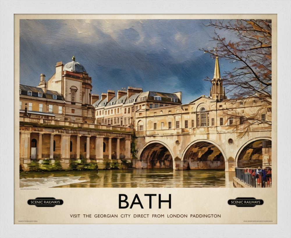 Vintage travel poster- Bath, Somerset - Scenic Railways