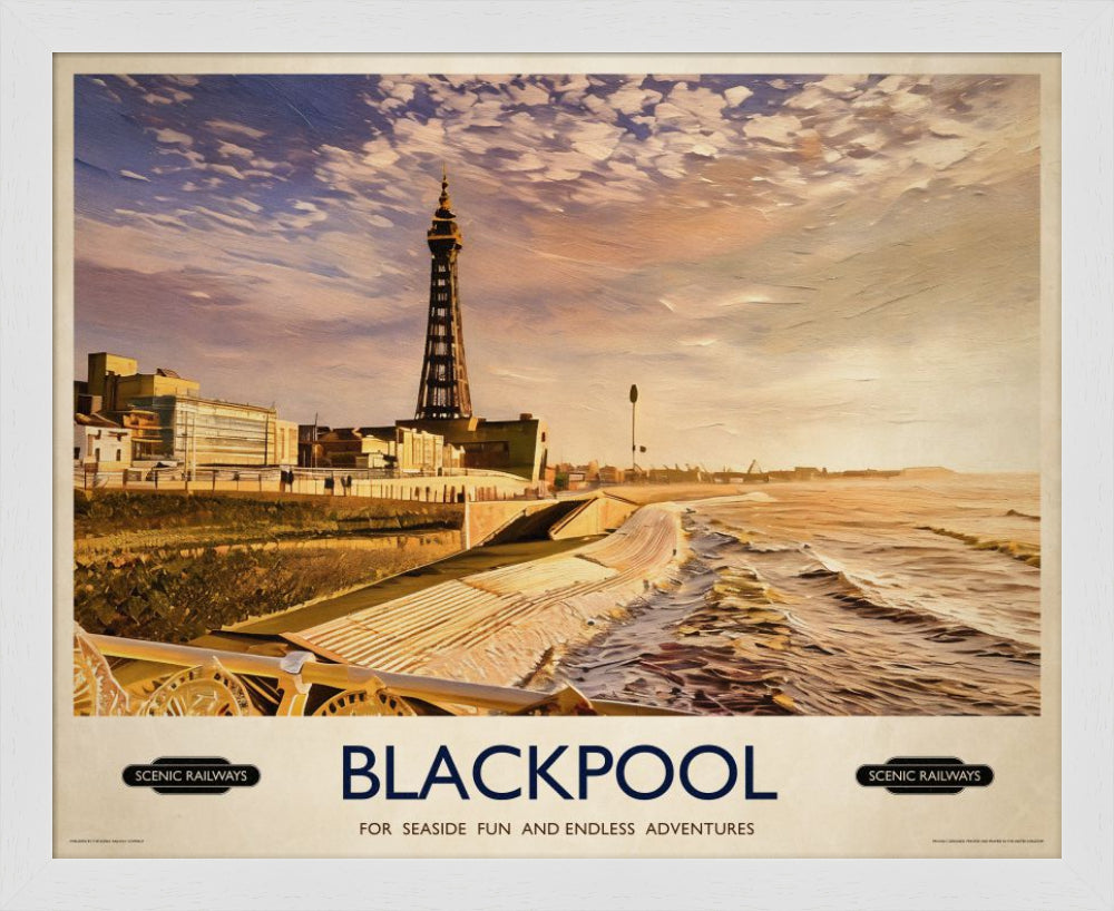 Vintage travel poster- Blackpool, Lancashire - Scenic Railways