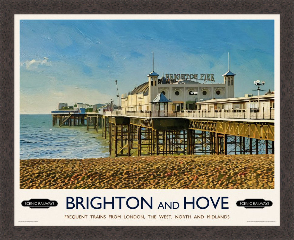 Vintage travel poster- Brighton, East Sussex - Scenic Railways