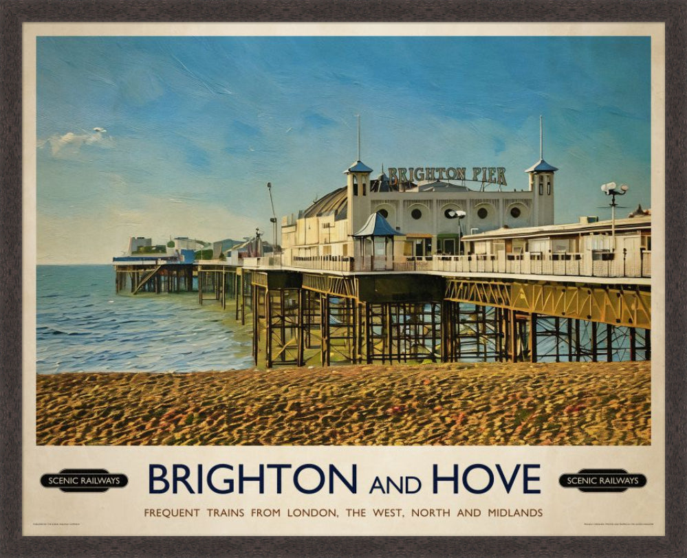 Vintage travel poster- Brighton, East Sussex - Scenic Railways