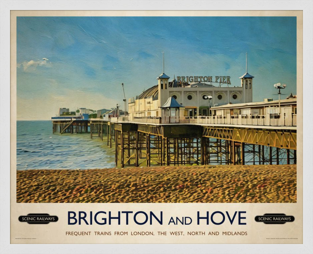 Vintage travel poster- Brighton, East Sussex - Scenic Railways