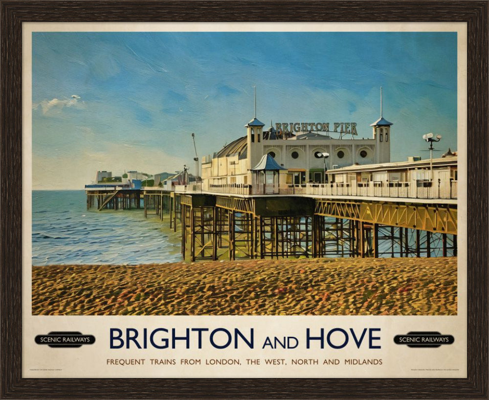 Vintage travel poster- Brighton, East Sussex - Scenic Railways