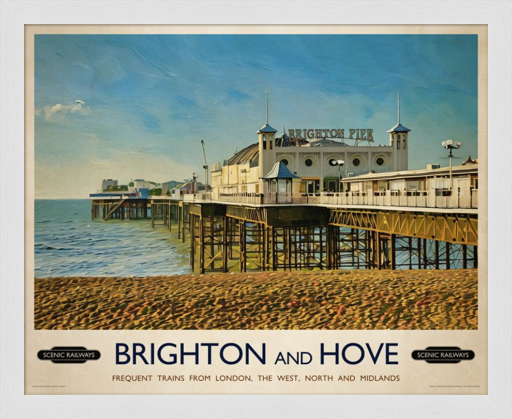 Vintage travel poster- Brighton, East Sussex - Scenic Railways