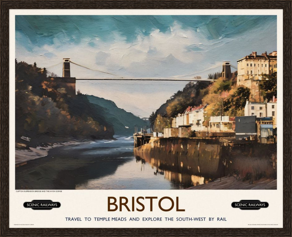 Vintage travel poster- Bristol - Scenic Railways