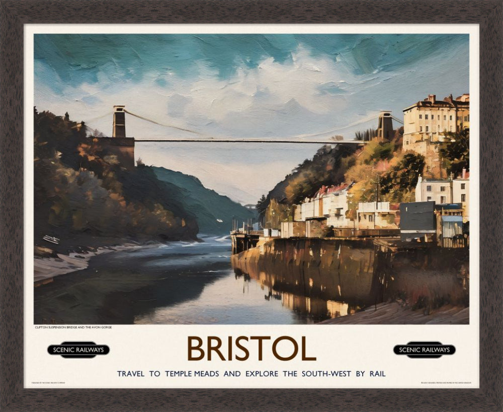 Vintage travel poster- Bristol - Scenic Railways