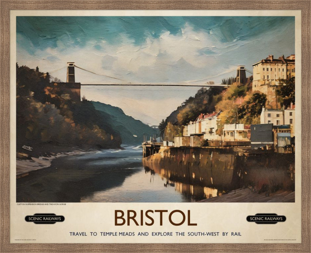 Vintage travel poster- Bristol - Scenic Railways
