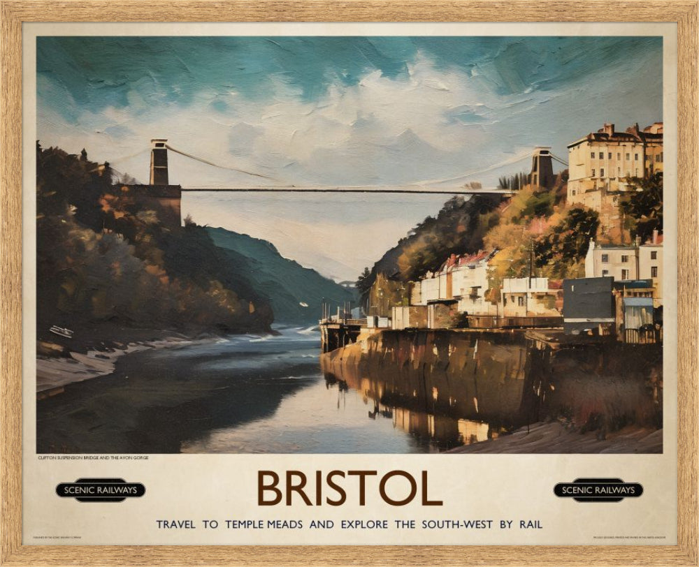 Vintage travel poster- Bristol - Scenic Railways
