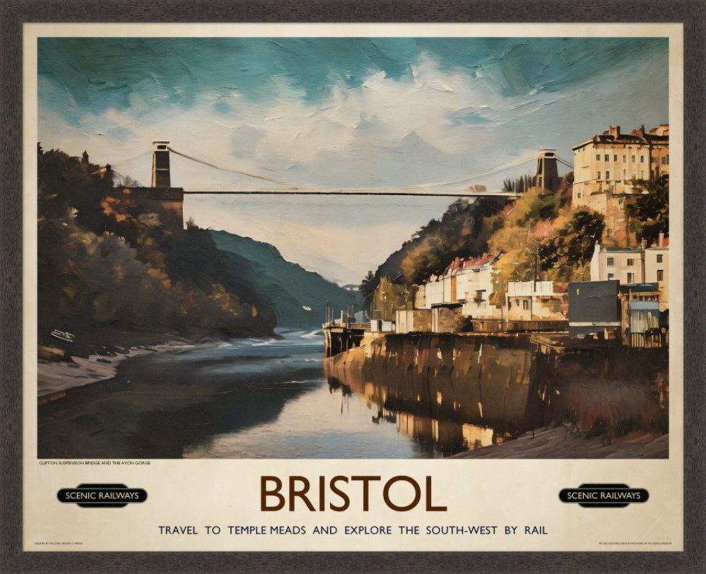 Vintage travel poster- Bristol - Scenic Railways