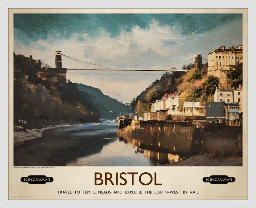 Vintage travel poster- Bristol - Scenic Railways