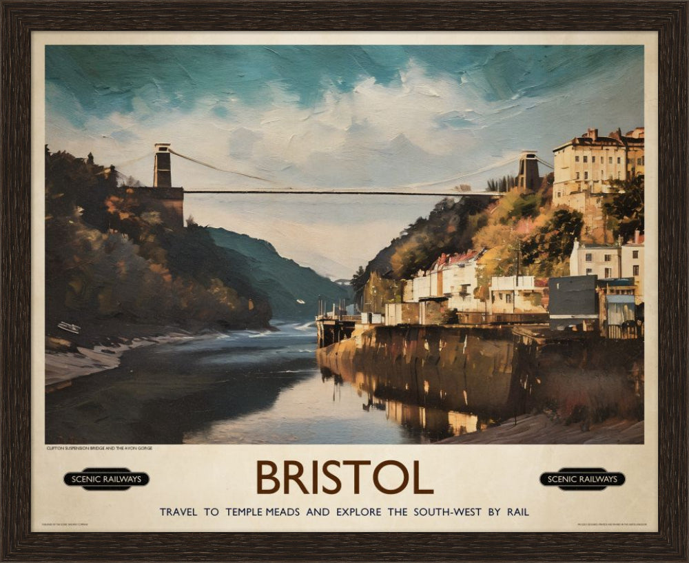 Vintage travel poster- Bristol - Scenic Railways
