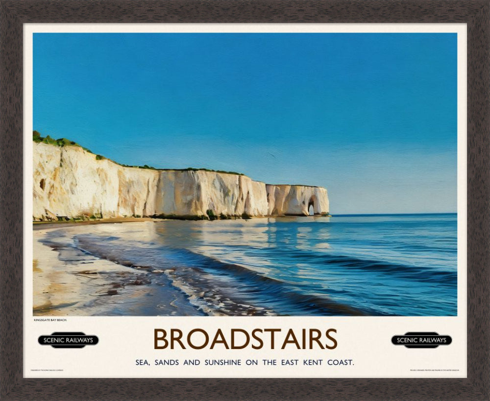 Vintage travel poster- Broadstairs, Kent - Scenic Railways