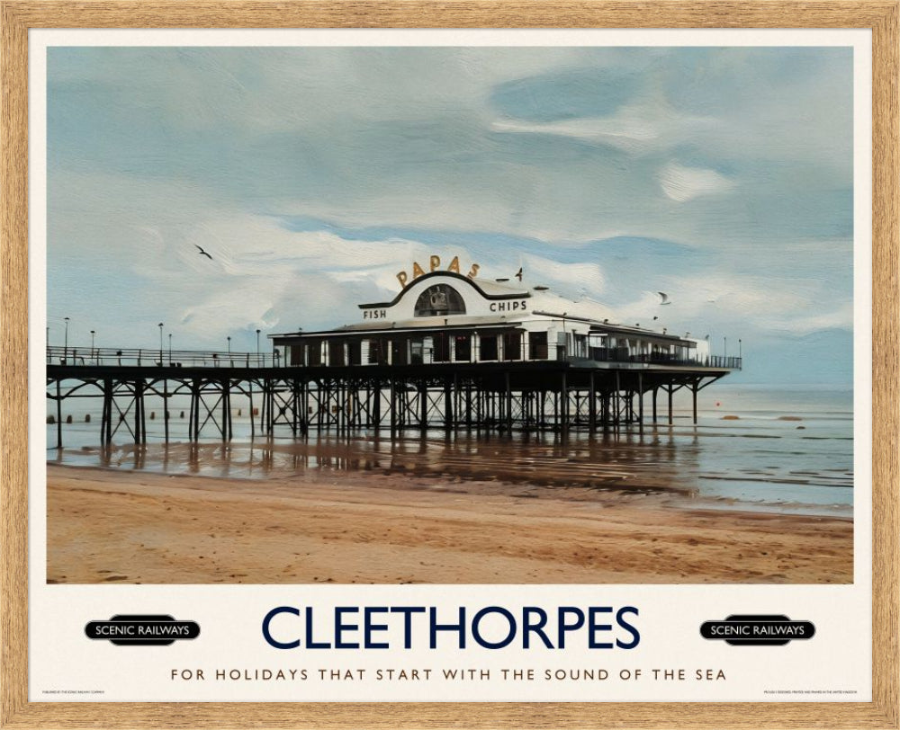 Vintage travel poster- Cleethorpes, Lincolnshire - Scenic Railways