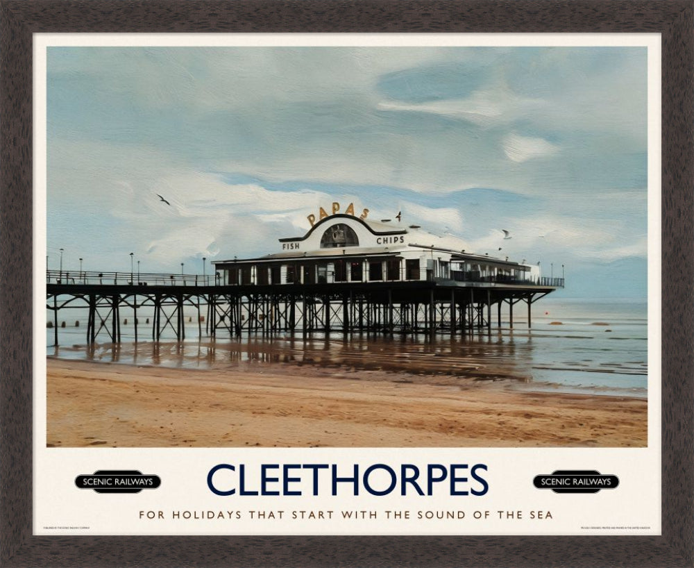 Vintage travel poster- Cleethorpes, Lincolnshire - Scenic Railways