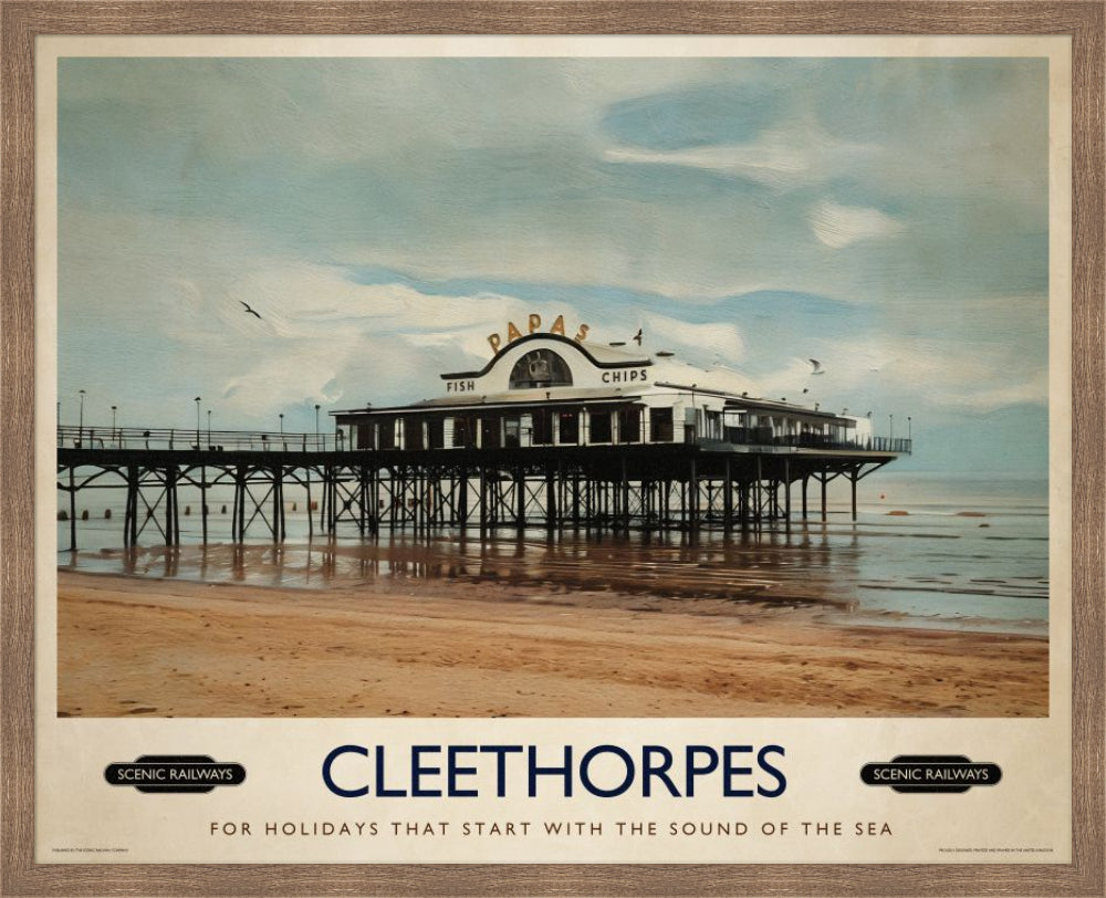 Vintage travel poster- Cleethorpes, Lincolnshire - Scenic Railways