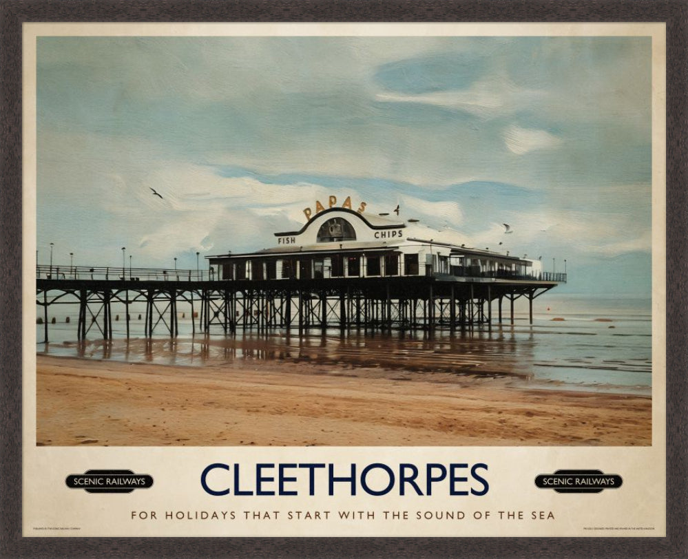 Vintage travel poster- Cleethorpes, Lincolnshire - Scenic Railways