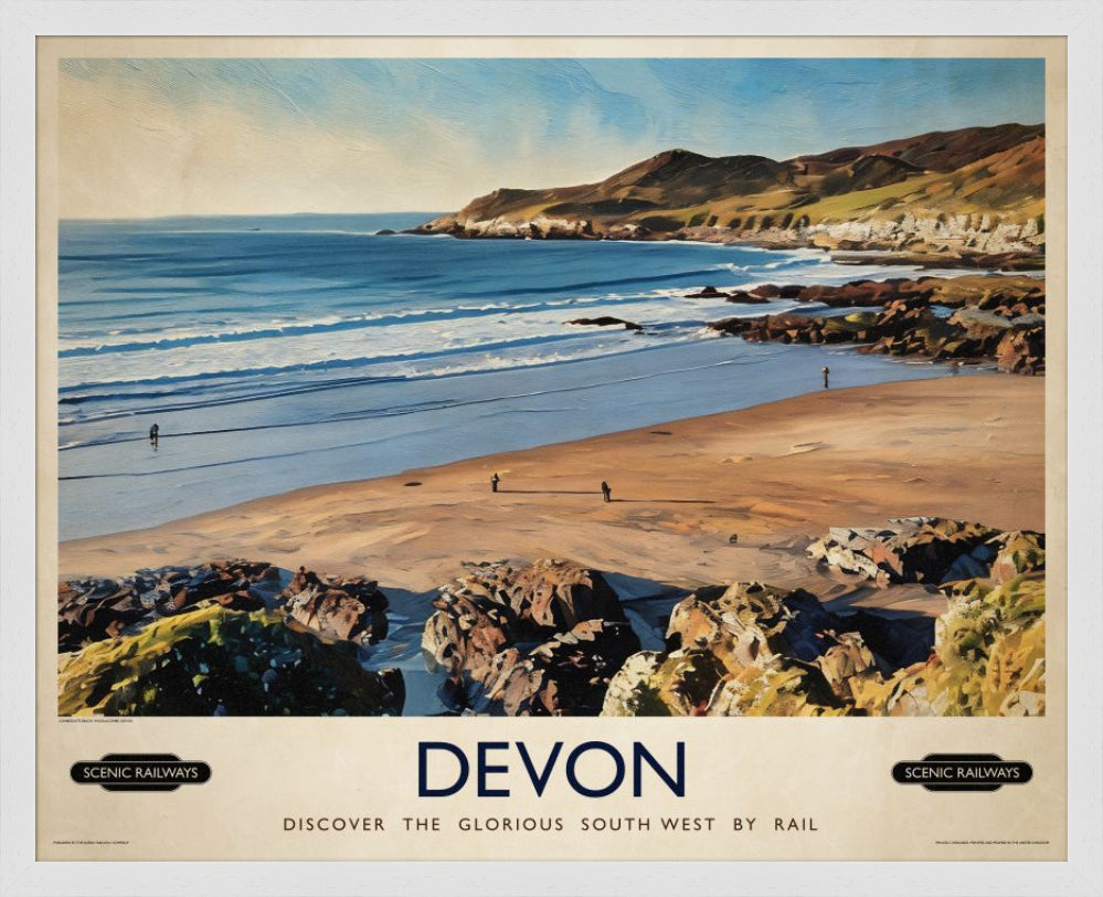 Vintage travel poster- Devon - Scenic Railways