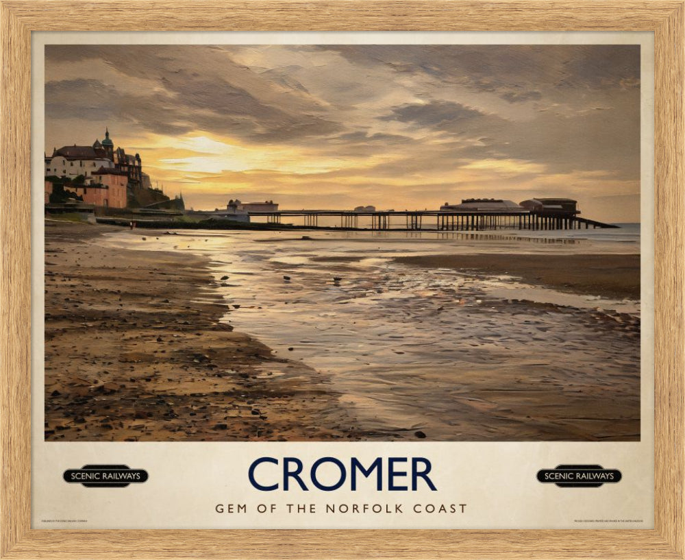 Vintage travel poster- Cromer, Norfolk - Scenic Railways