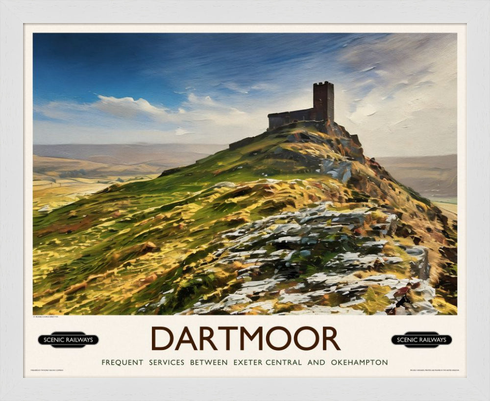 Vintage travel poster- Dartmoor, Devon - Scenic Railways