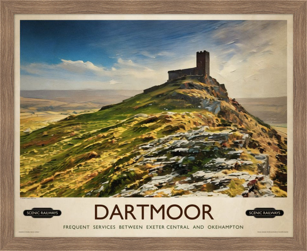 Vintage travel poster- Dartmoor, Devon - Scenic Railways