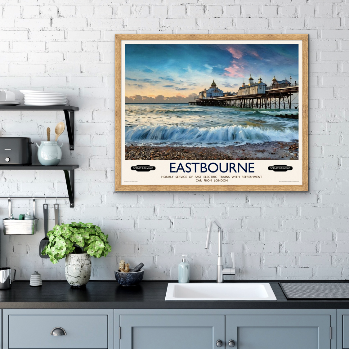 Vintage travel poster- Eastbourne, East Sussex - Scenic Railways