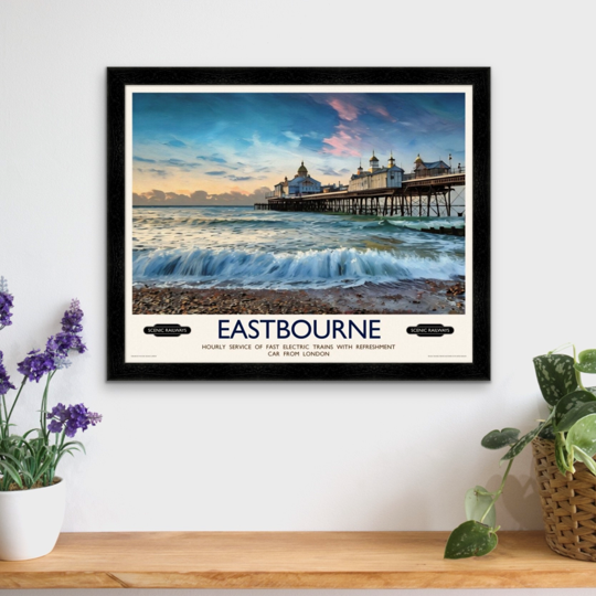 Vintage travel poster- Eastbourne, East Sussex - Scenic Railways