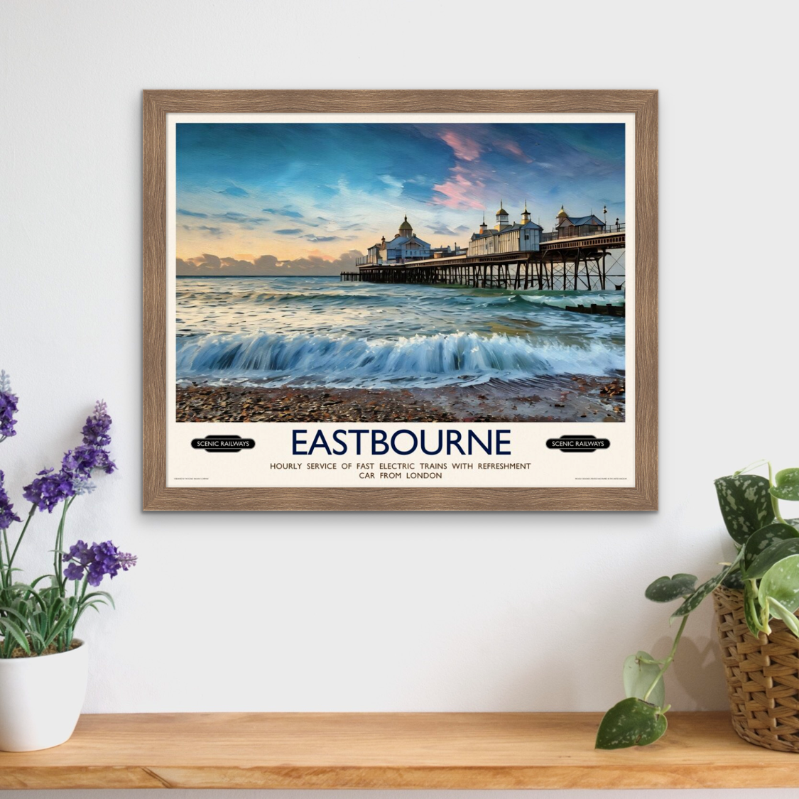 Vintage travel poster- Eastbourne, East Sussex - Scenic Railways