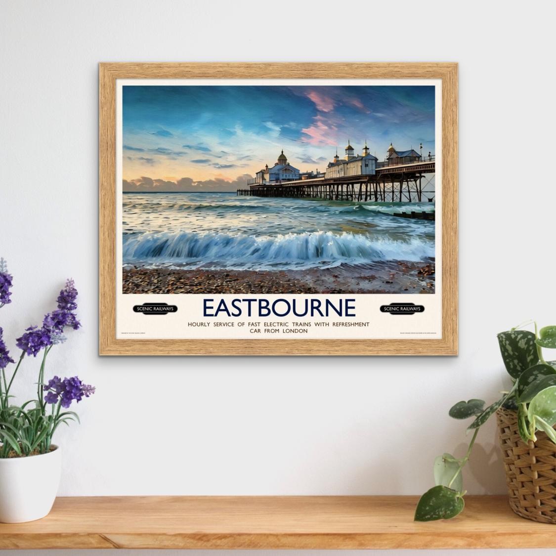 Vintage travel poster- Eastbourne, East Sussex - Scenic Railways