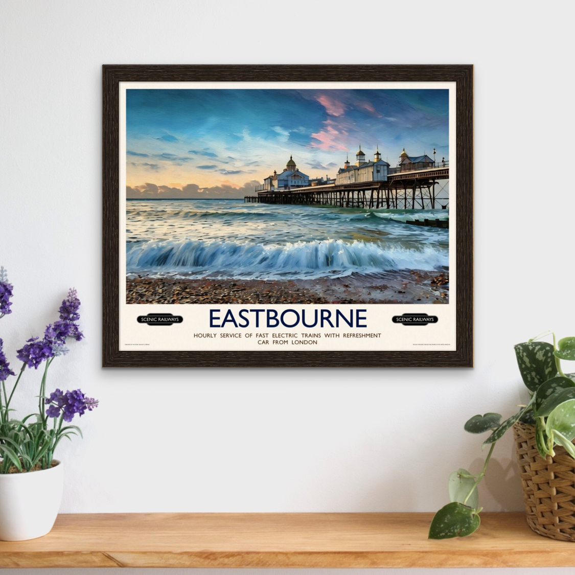Vintage travel poster- Eastbourne, East Sussex - Scenic Railways