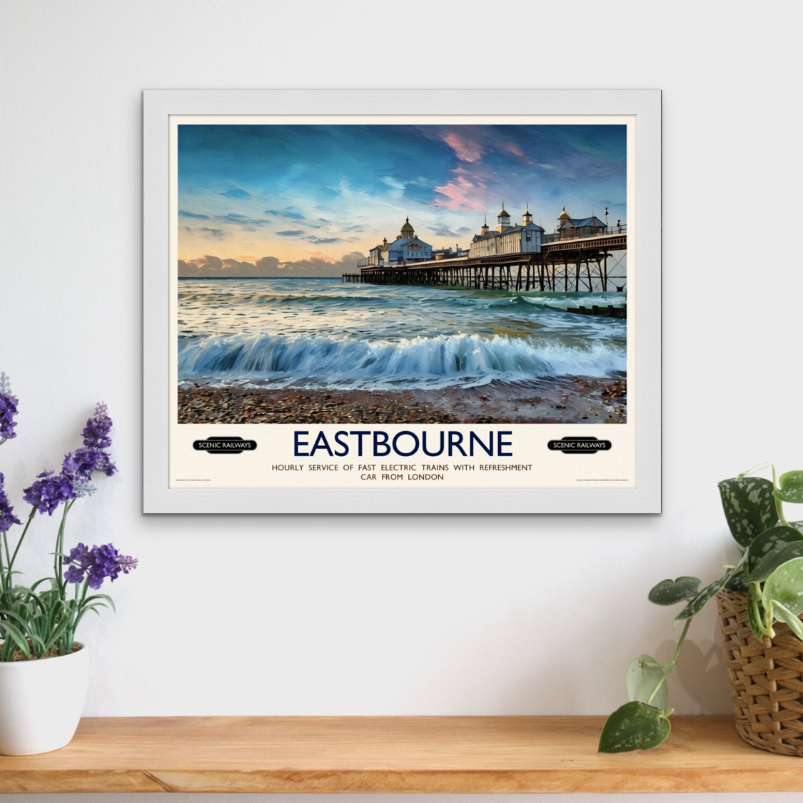 Vintage travel poster- Eastbourne, East Sussex - Scenic Railways