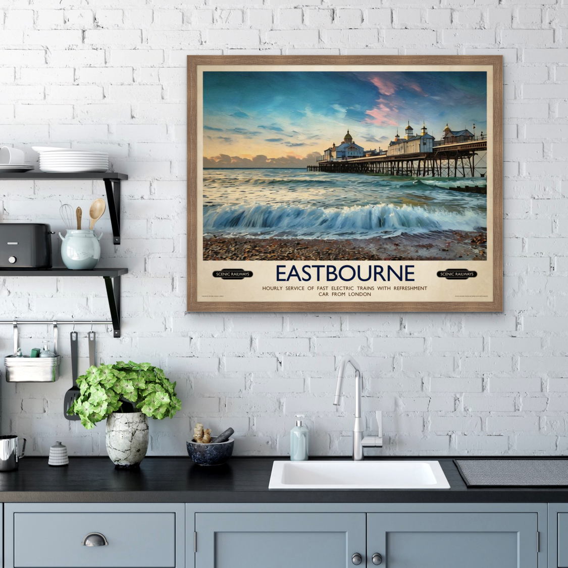 Vintage travel poster- Eastbourne, East Sussex - Scenic Railways