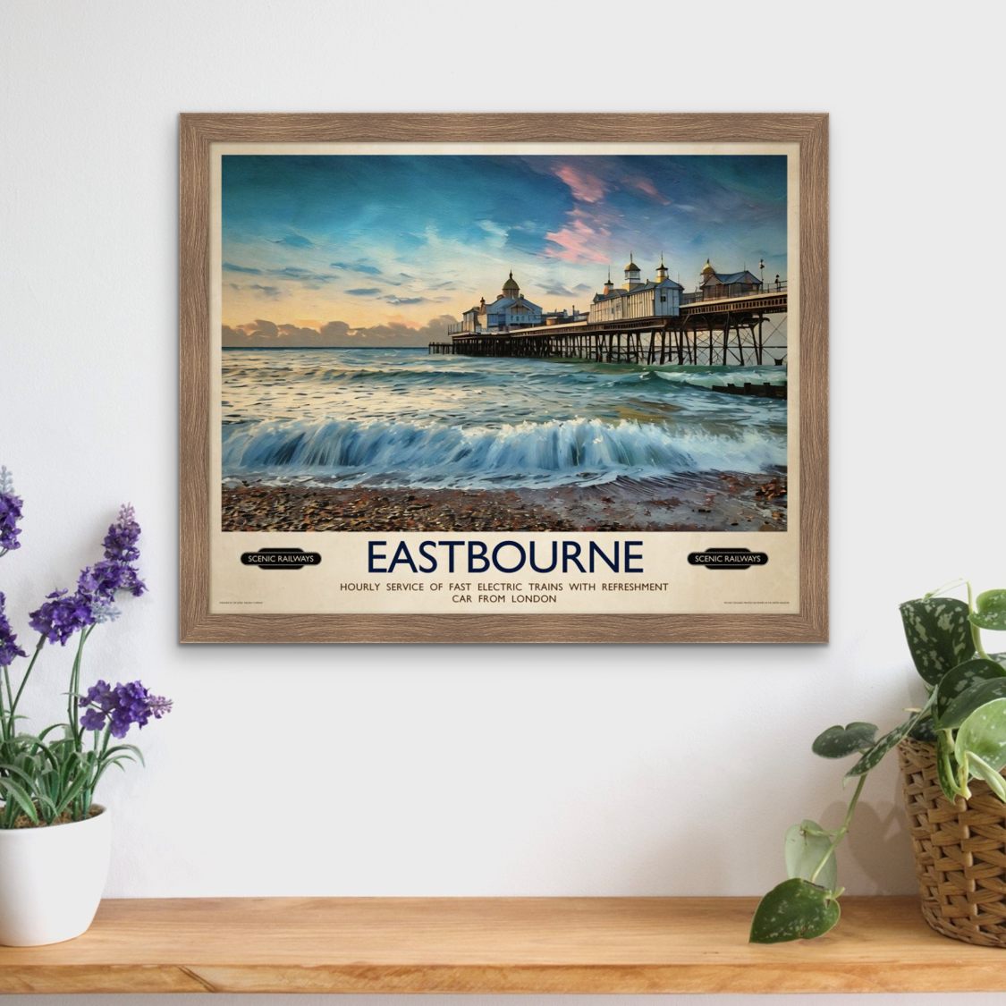 Vintage travel poster- Eastbourne, East Sussex - Scenic Railways