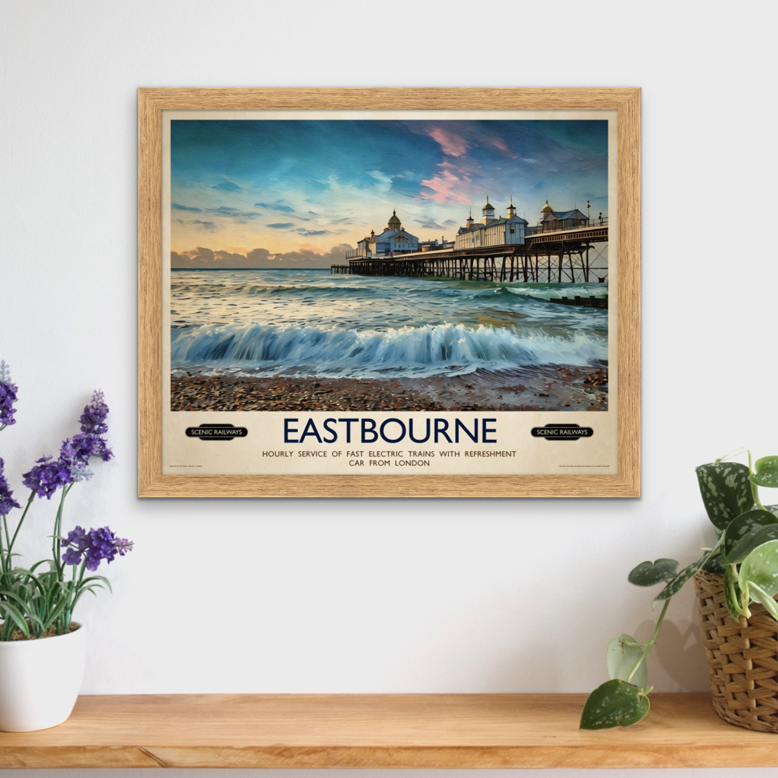 Vintage travel poster- Eastbourne, East Sussex - Scenic Railways