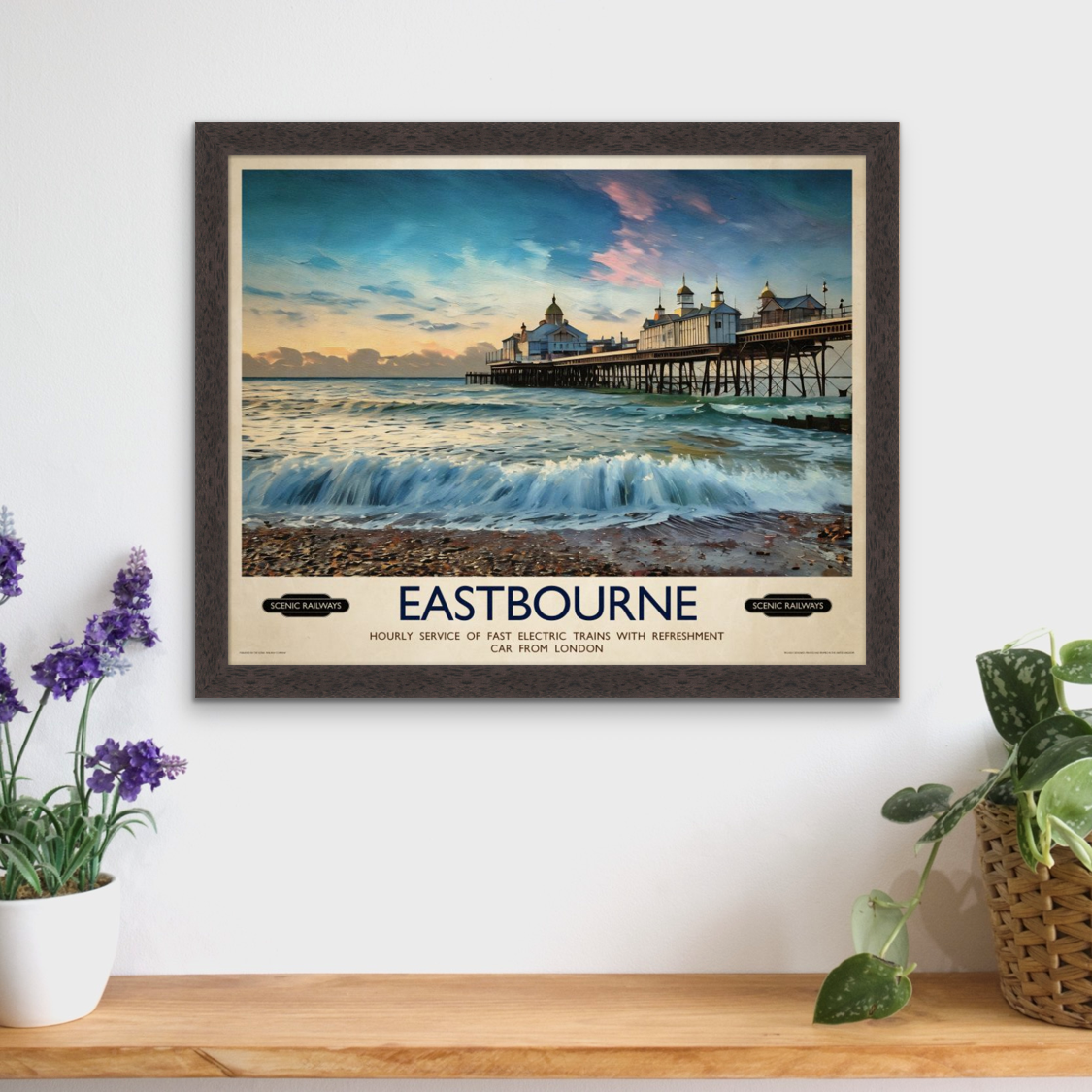 Vintage travel poster- Eastbourne, East Sussex - Scenic Railways