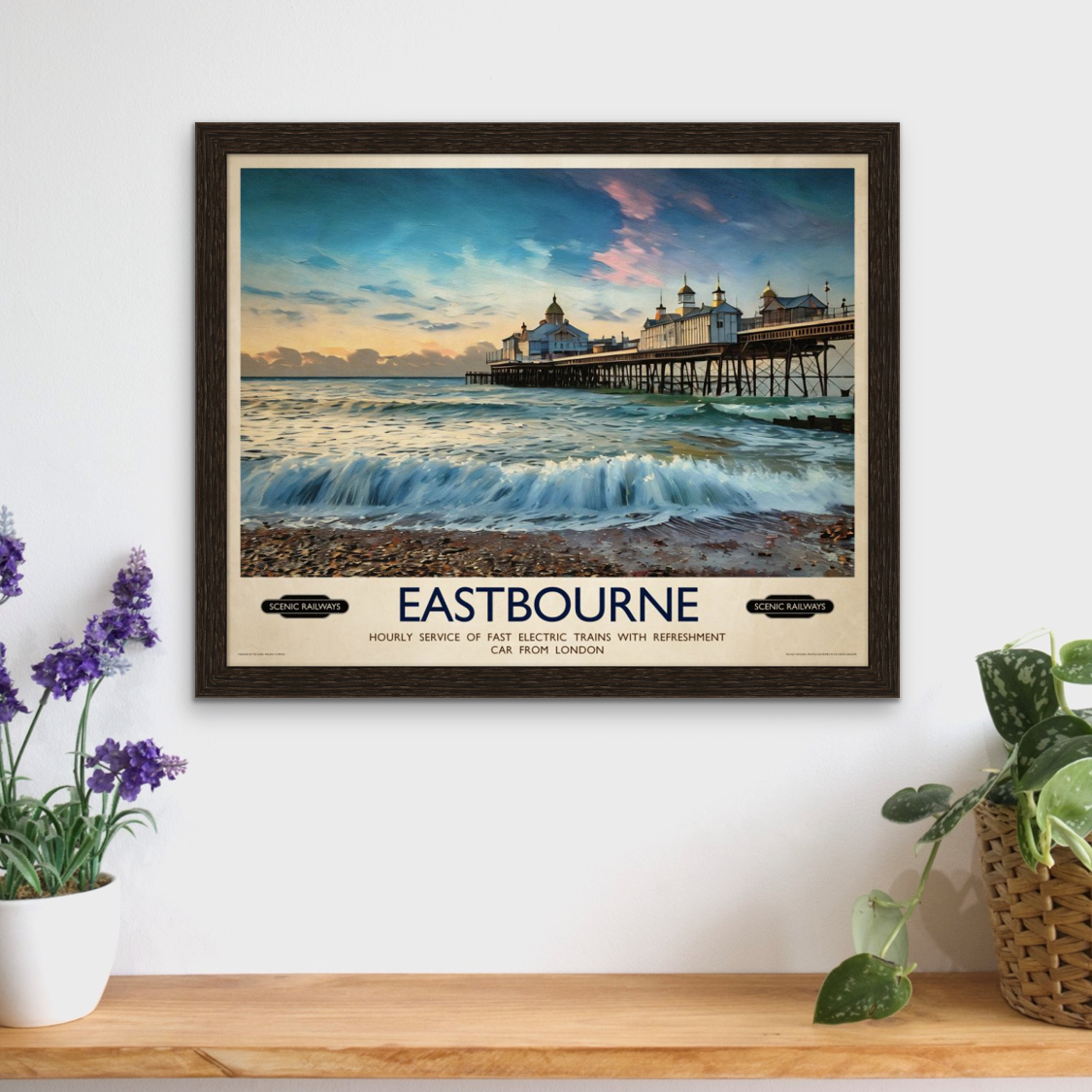 Vintage travel poster- Eastbourne, East Sussex - Scenic Railways