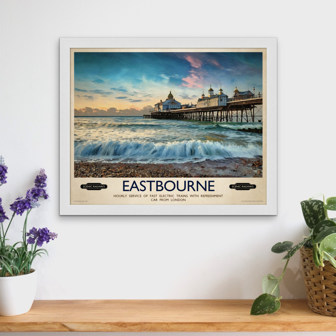 Vintage travel poster- Eastbourne, East Sussex - Scenic Railways
