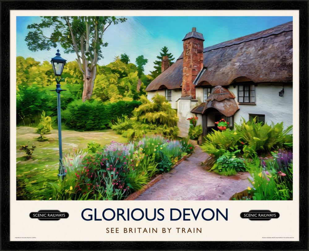 Vintage travel poster- Glorious Devon - Scenic Railways
