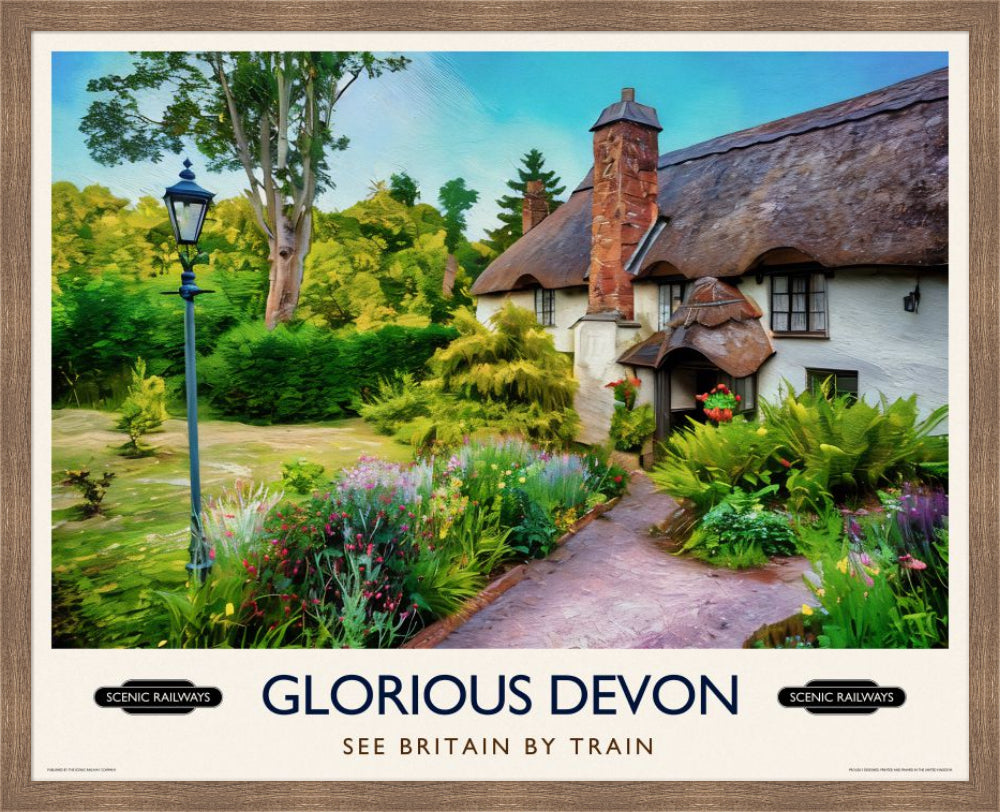 Vintage travel poster- Glorious Devon - Scenic Railways