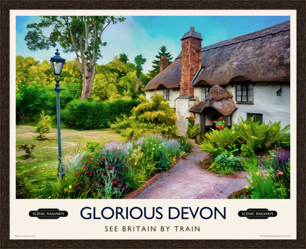 Vintage travel poster- Glorious Devon - Scenic Railways