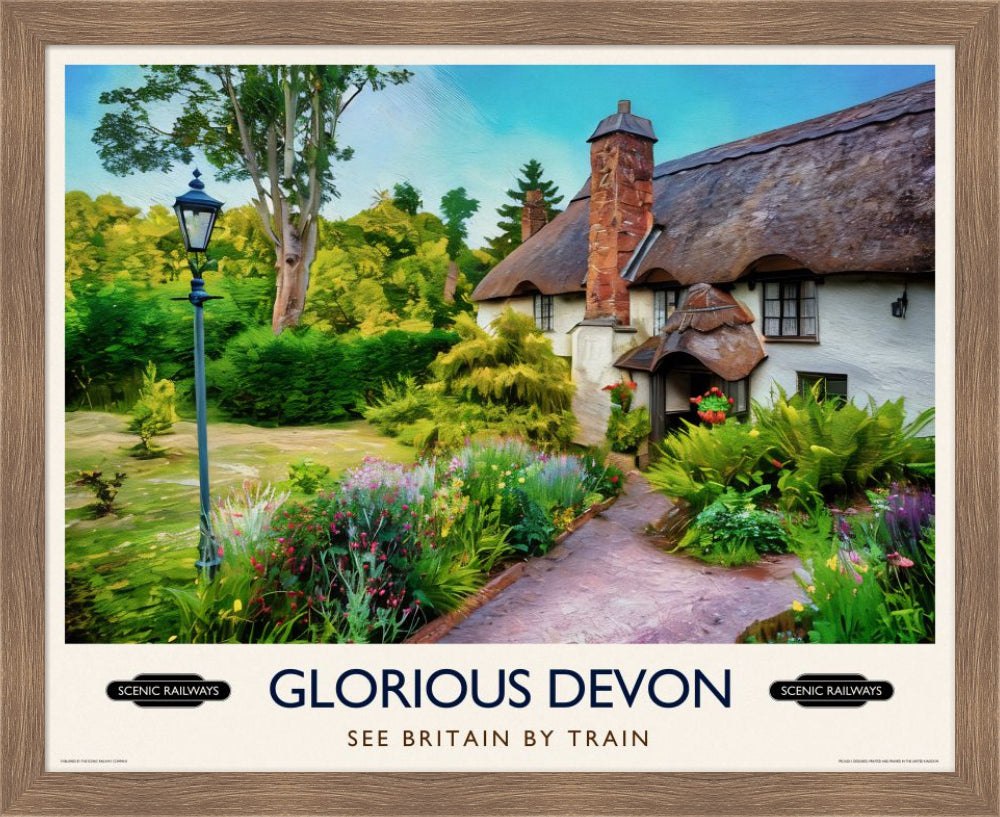 Vintage travel poster- Glorious Devon - Scenic Railways