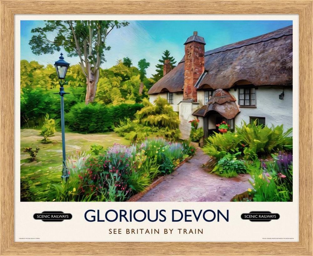 Vintage travel poster- Glorious Devon - Scenic Railways