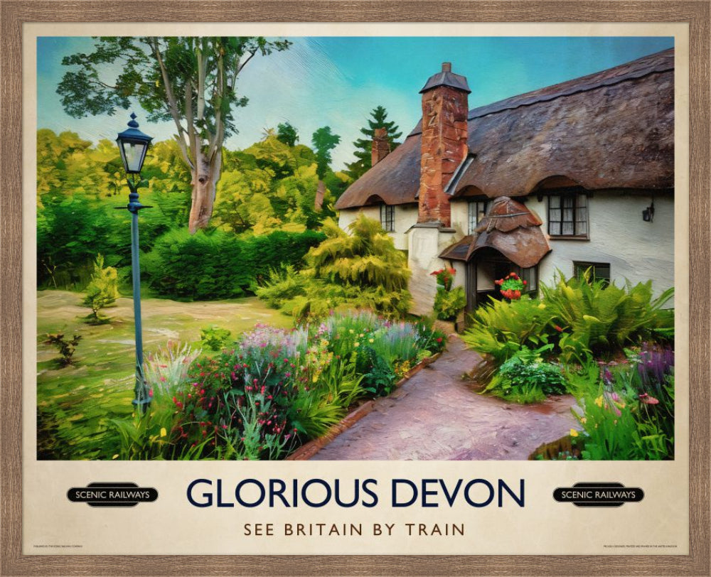 Vintage travel poster- Glorious Devon - Scenic Railways